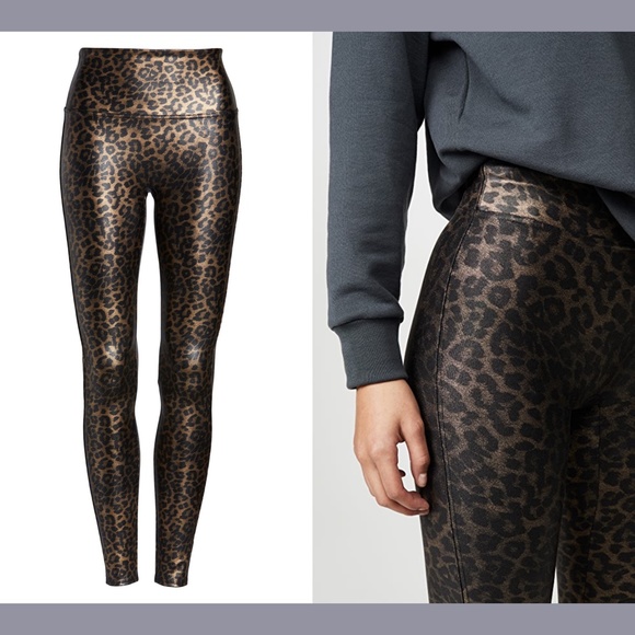 NWT Spanx [ XS ] Leopard Print Faux Leather Leggings - Picture 3 of 12